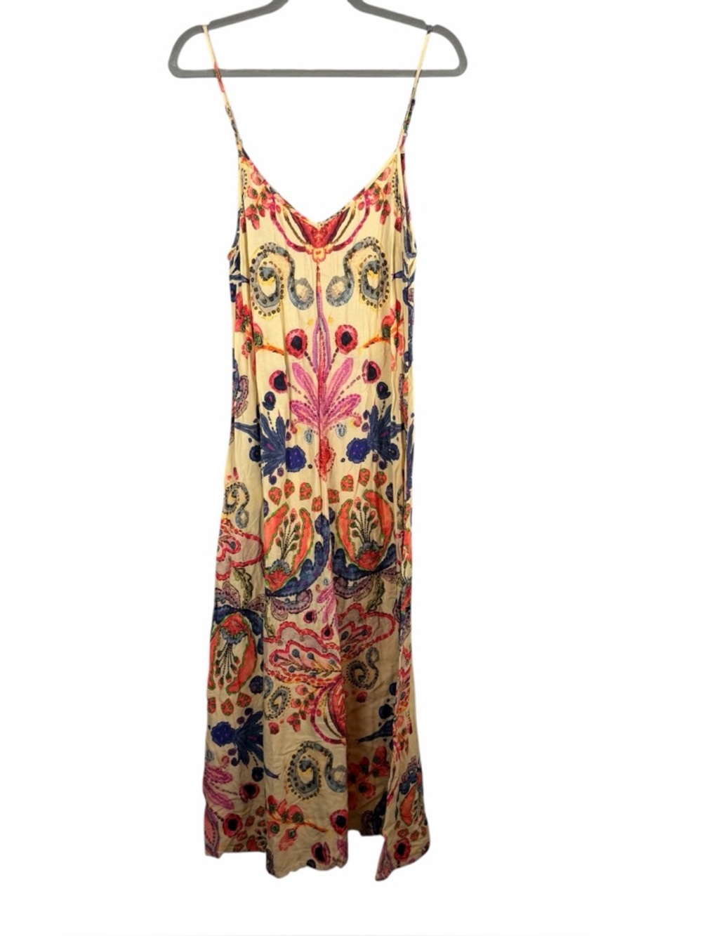 Natural Life Boho Paisley Maxi Slip Dress Spaghetti Strap Size M